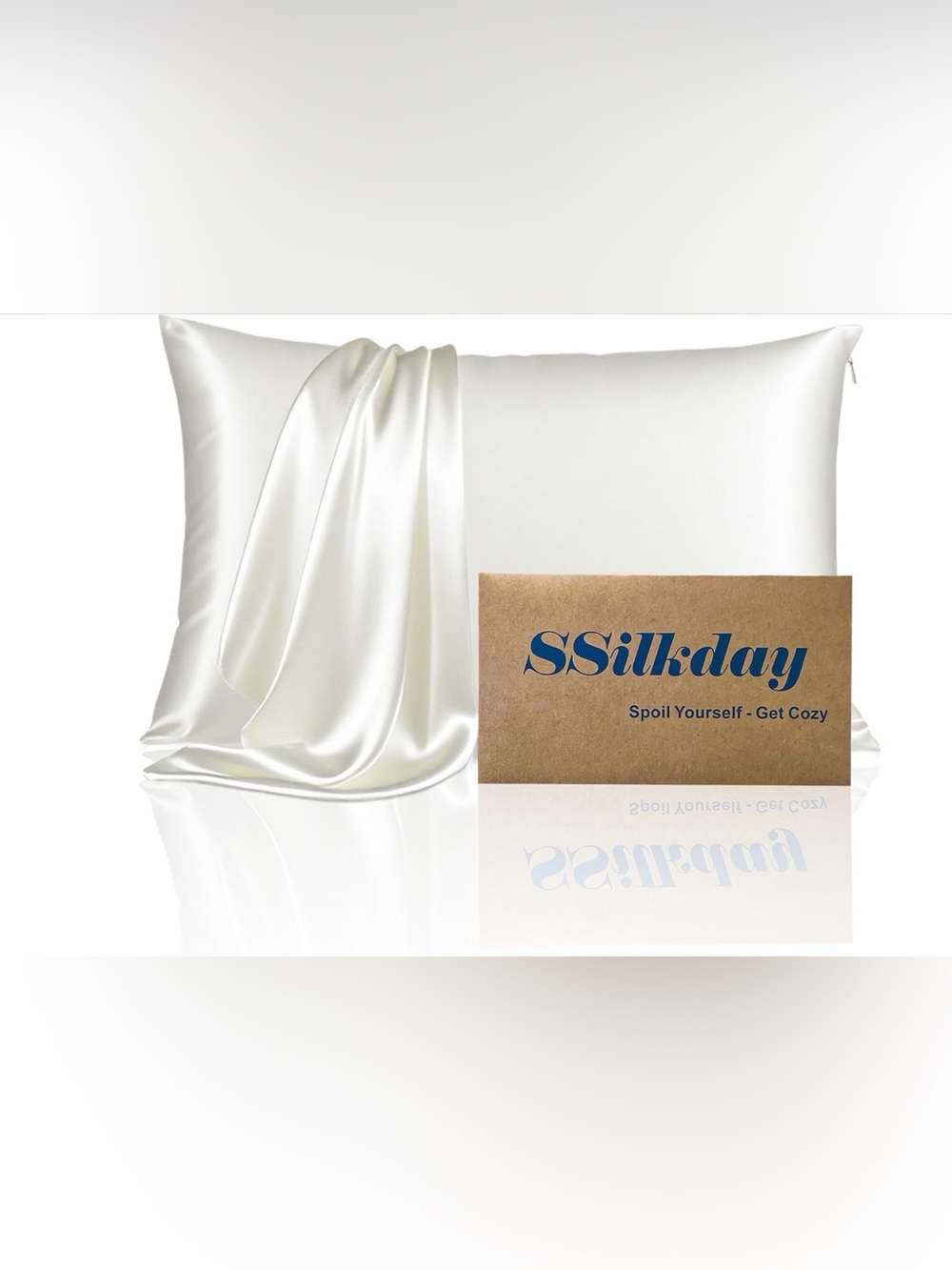 NWT Mulberry Silk Pillowcase Ivory Queen 20x30 Hidden Zipper
